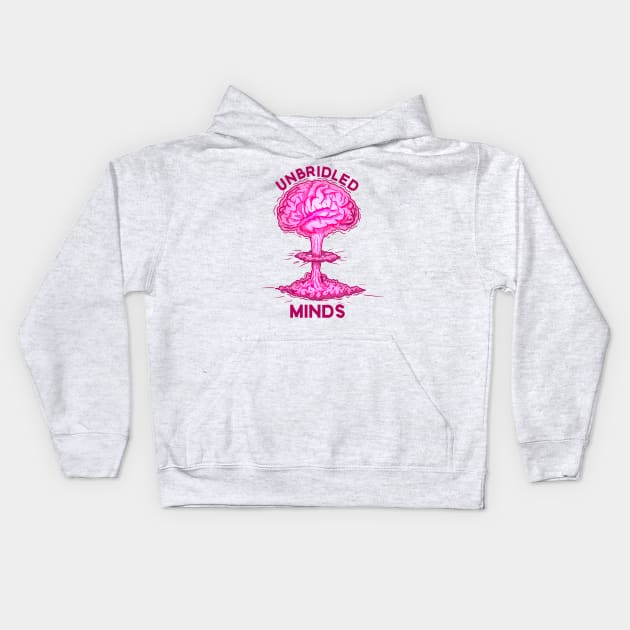 Pink Brain in A-bomb Kids Hoodie by Unbridled Minds